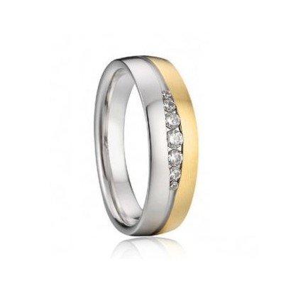 Dámský snubní ocelový prsten šíře 6 mm (52)