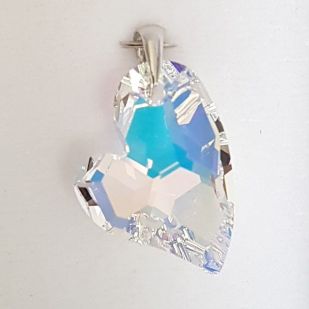 Stříbrný přívěsek srdce z dílny Crystals from Swarovski®, Crystal AB