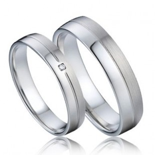Snubní ocelové prsteny - pár NSS3017-ZR