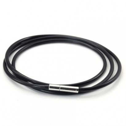 Kaučuková šňůrka na krk černá tl. 3 mm (50 cm)