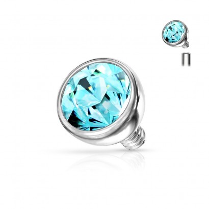 Náhradní kulička s kamínkem k labretě, průměr 4 mm (tyrkysová)