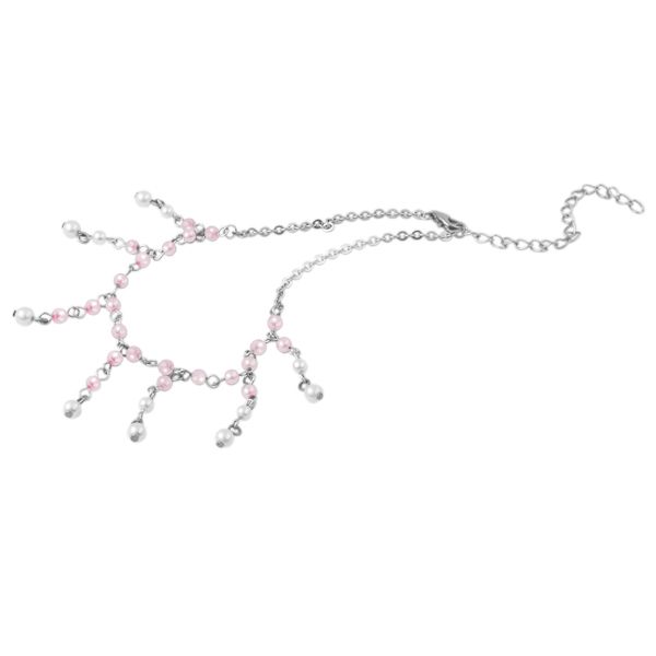 Řetízek na nohuTribal BAF03 pink-white