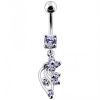 Stříbrný piercing do pupíku (růžová)