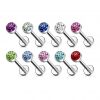 Piercing do brady - labreta 1,2 x 8 mm (tmavě růžová)