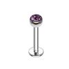 Piercing do brady - labreta 1,2 x 8 mm (tmavě růžová)