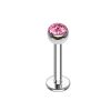 Piercing do brady - labreta 1,2 x 8 mm (tmavě růžová)