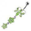 Stříbrný piercing do pupíku - motýlek (tyrkysová)