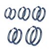 Modré ocelové náušnice - kruhy 15 mm
