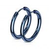 Modré ocelové náušnice - kruhy 19 mm