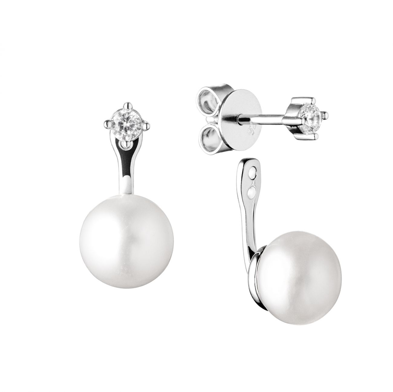 GAURA Perlové náušnice bílé přírodní perly - GA1023-WH