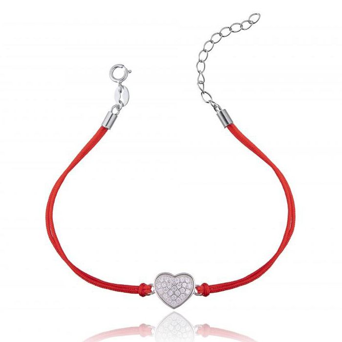 NUBIS Červený náramek se stříbrným srdíčkem - IT0004-R