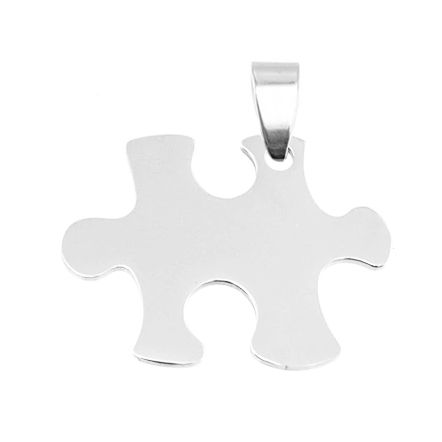 Levně S4U Ocelový přívěsek - destička puzzle - DR1312