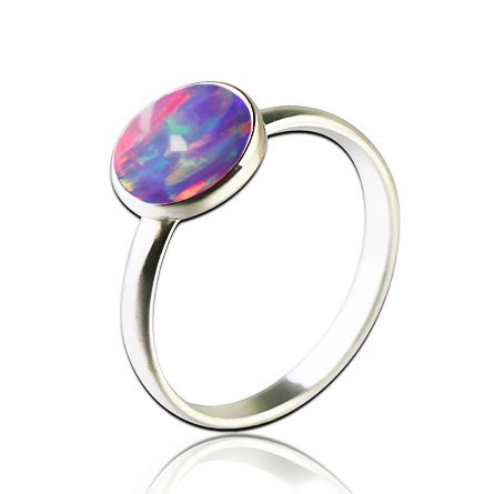 NUBIS Stříbrný prsten s opálem (1,52 g, 56) - NBP95-OP38-56