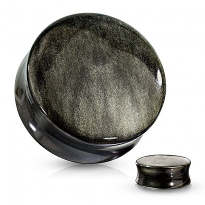 Plug do ucha - zlatý obsidián (16 mm)